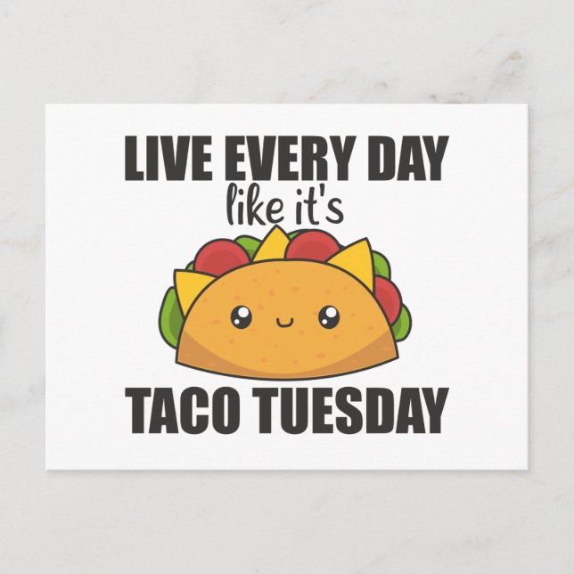 Postal Happy Taco Tuesday - Mexican Food Postcard (Anverso)
