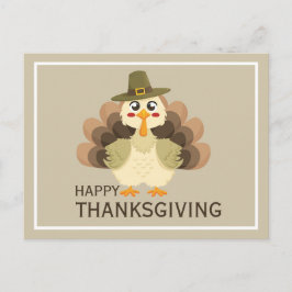 Postal Happy Thanksgiving Simple Cute Funny Turkey