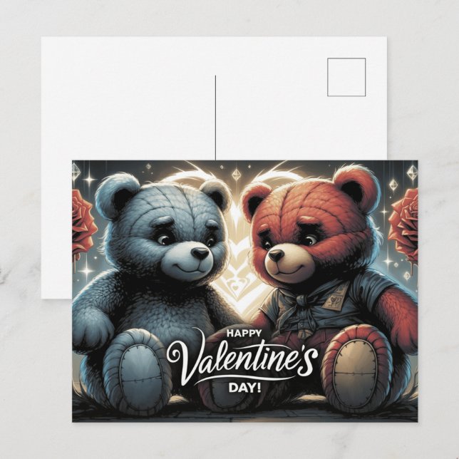 Postal Happy Valentine’s Day Ourson (Anverso / Reverso)