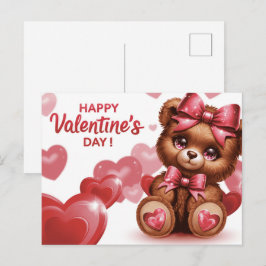 Postal Happy Valentine’s Day Ourson -5