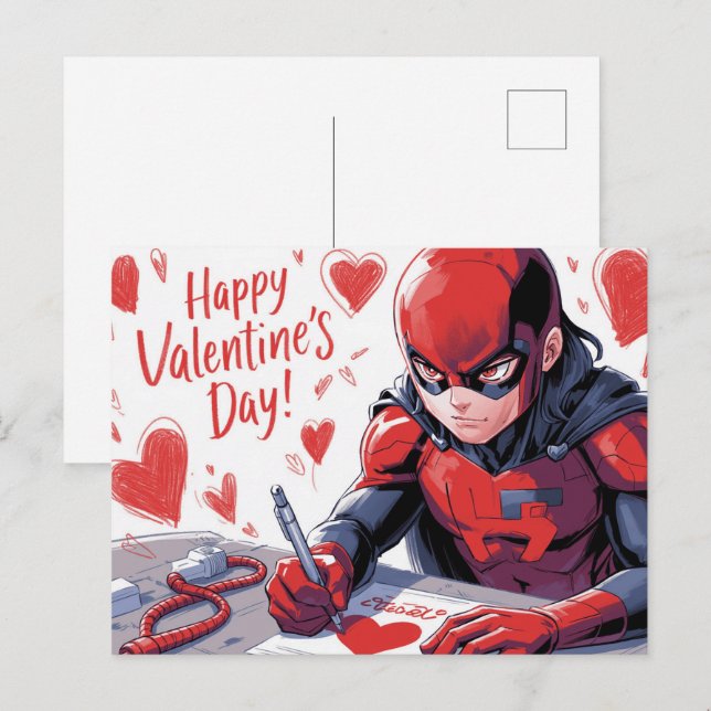 Postal Happy Valentine’s Day Super-Héros -3 (Anverso / Reverso)