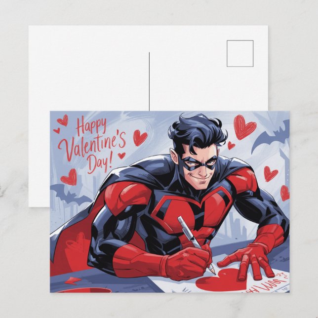 Postal Happy Valentine’s Day Super-Héros -4 (Anverso / Reverso)