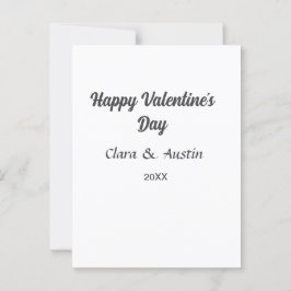 Postal Happy Valentine's day add name date simple minimal