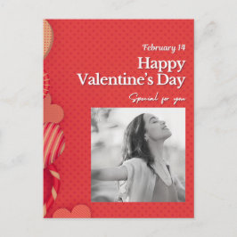 Postal Happy valentine's day Custom Photo Red Hearts