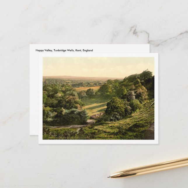 Postal Happy Valley, Tunbridge Wells, Kent, Inglaterra (Anverso/Reverso In Situ)