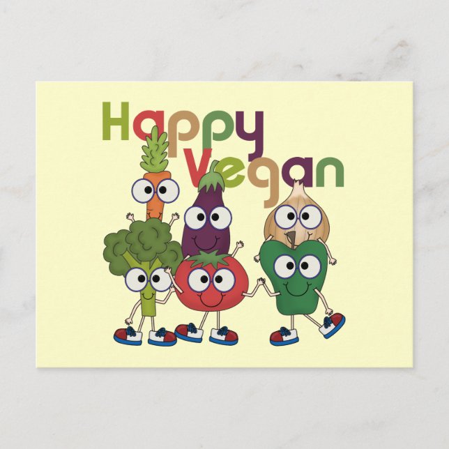 Postal Happy Vegan (Anverso)
