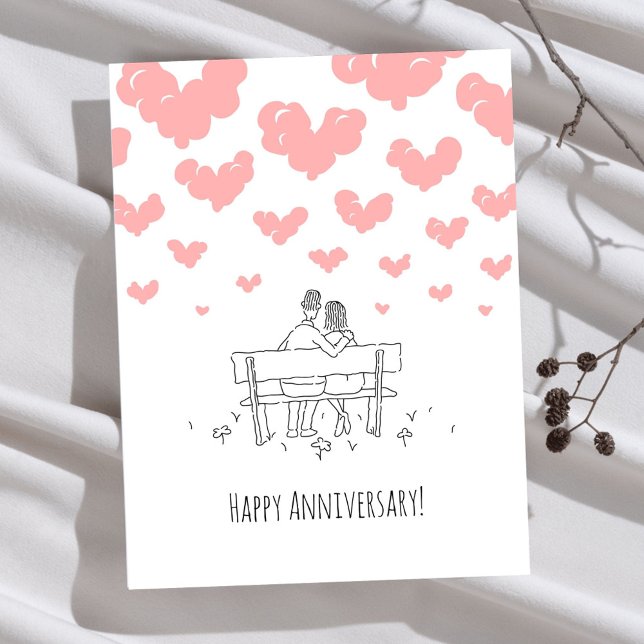 Postal Happy Wedding Anniversary Married Couple Hearts (Subido por el creador)