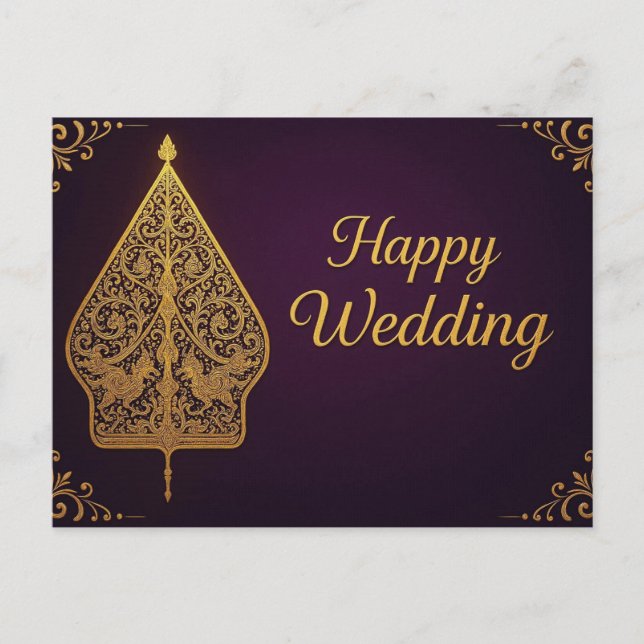 Postal Happy Wedding Greeting Cards  (Anverso)