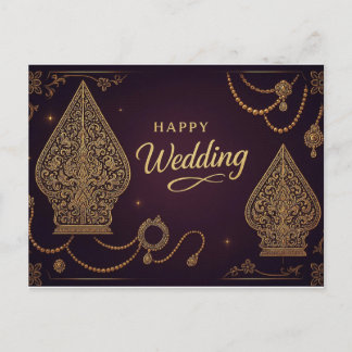 Postal Happy Wedding Wayang CULTURE Cards