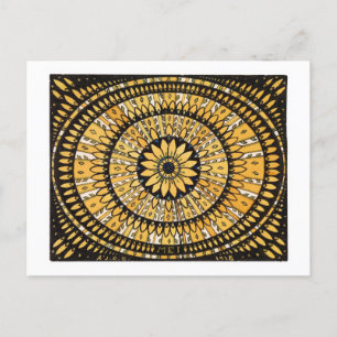 Postal Happy Yellow Flower Sunburst / Rosette