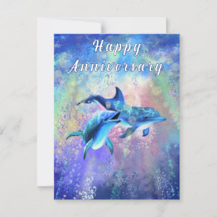 Postal Hapy Dolphin Couple Aniversario