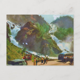 Postal Haranger, cascada Latefoss, Noruega, Vintage