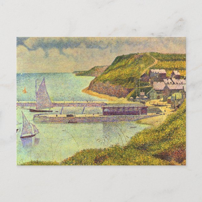 Postal Harbour Port-en-Bessin High Tide by Georges Seurat (Anverso)