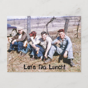Postal Hard Working Men on Lunch Break Let's Do Lunch