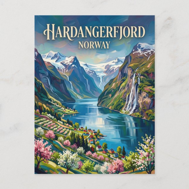 Postal Hardangerfjord Noruega (Anverso)