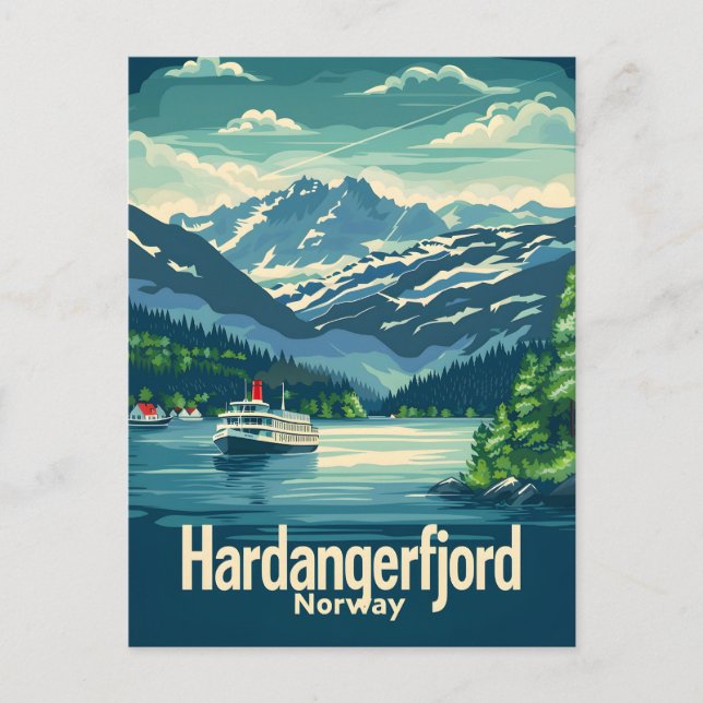 Postal Hardangerfjord Noruega (Anverso)