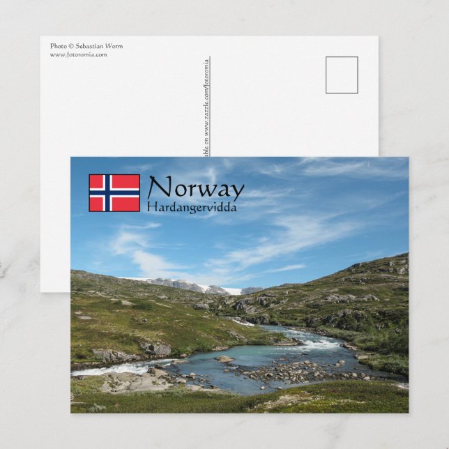 Postal Hardangervidda Noruega (Anverso / Reverso)