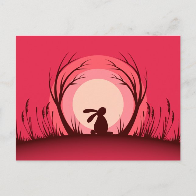 Postal Hare, Conejo Sunset Silhouette (Anverso)