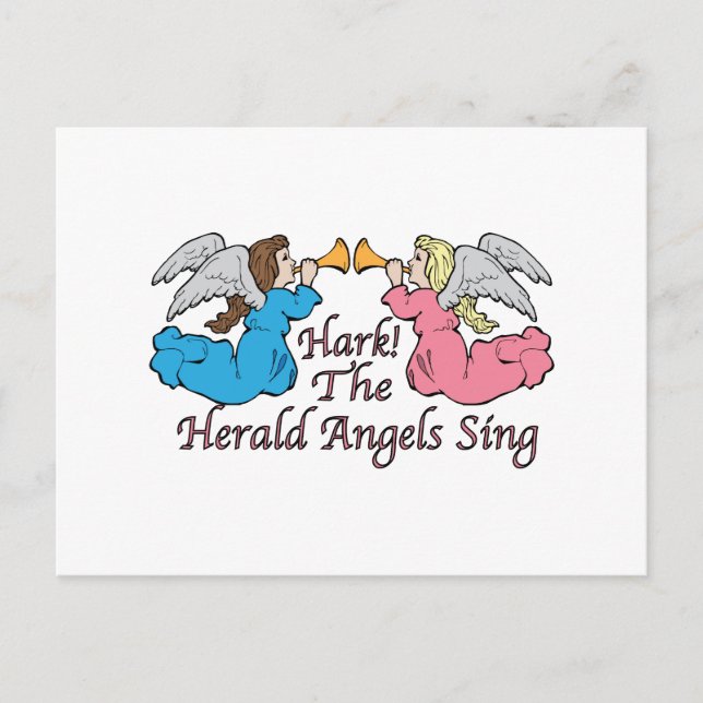 Postal ¡Hark! El canto de los Herald Angels (Anverso)
