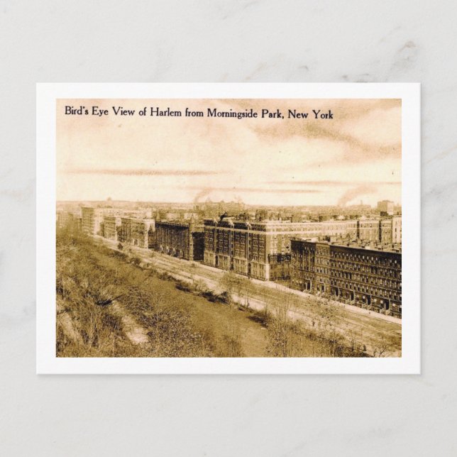 Postal Harlem con vistas al ojo de pájaro, Nueva York (Anverso)