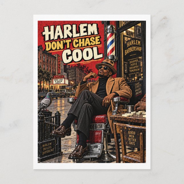 Postal Harlem no persigue lo cool (Anverso)