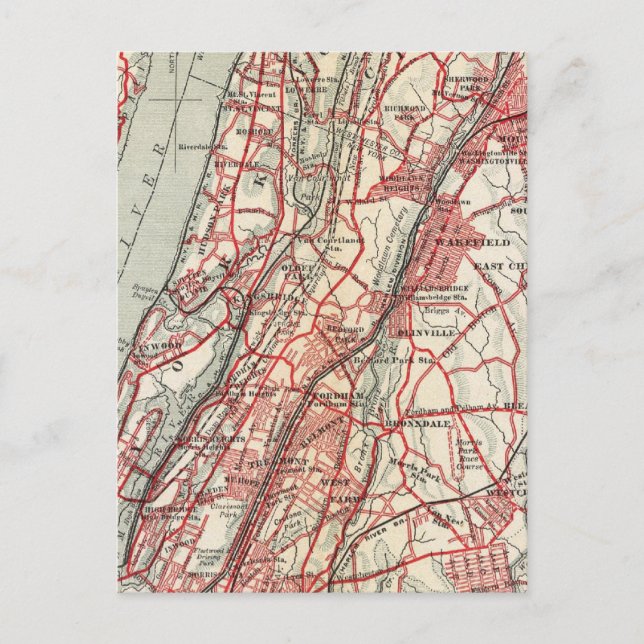 Postal Harlem, Yonkers, Pelham Manor, Nueva York (Anverso)