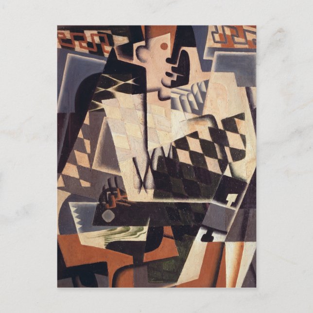 Postal Harlequin con guitarra, 1917 (Anverso)