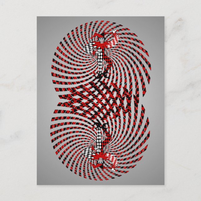 Postal Harlequin Dizzy Postcard (Anverso)