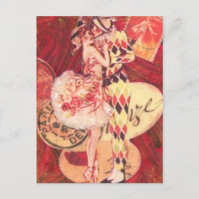Postal Harlequin Kiss (Anverso)