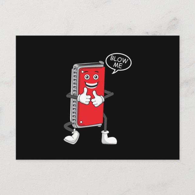 Postal Harmonica Blow Me Blues Jazz Instruft Band Gift (Anverso)