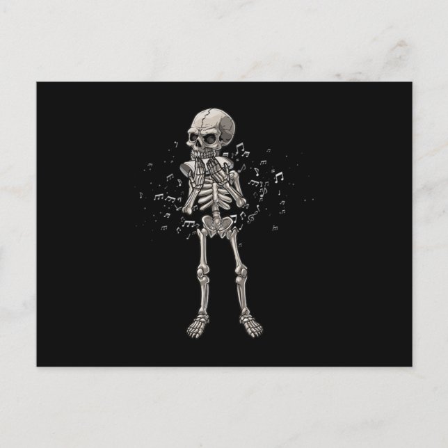 Postal Harmonica Blues Skull Instrument Acoustic Gift (Anverso)