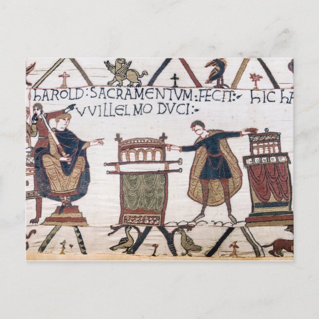 Postal Harold jurando sobre reliquias sagradas (Anverso)