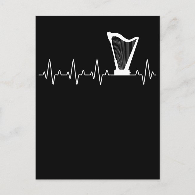 Postal Harp Heartbeat Músico Harp Player (Anverso)