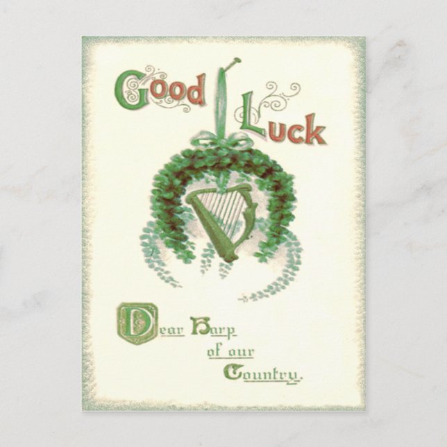 Postal Harpa Shamrock Horseshoe de Erin (Anverso)