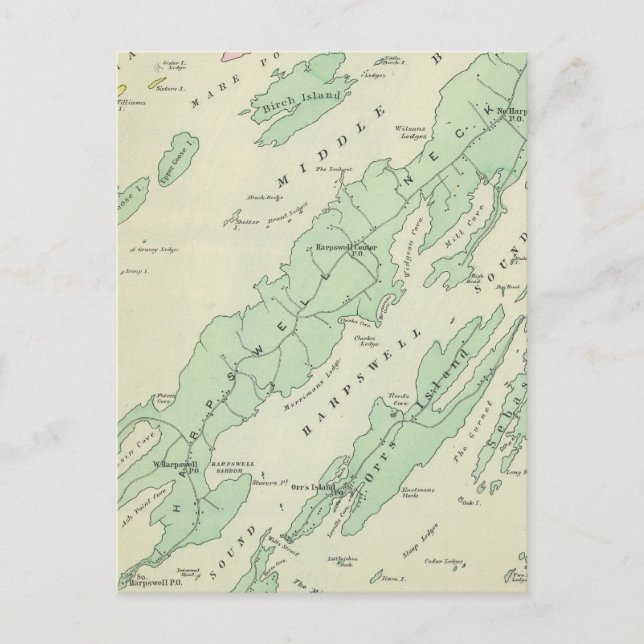 Postal Harpswell, islas adyacentes (Anverso)