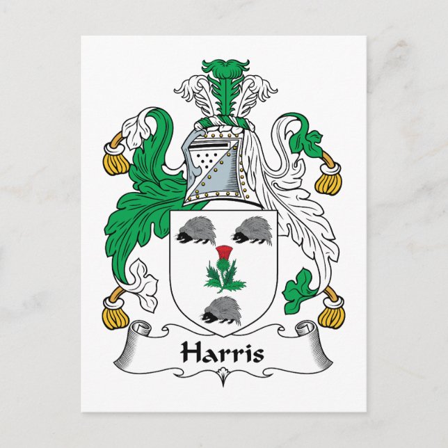 Postal Harris Family Crest (Anverso)