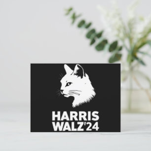 Postal Harris Waltz 2024 Elección Divertido Gato Kamala T