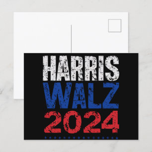 Postal Harris Waltz 2024 Elecciones Kamala Harris Tim Wal