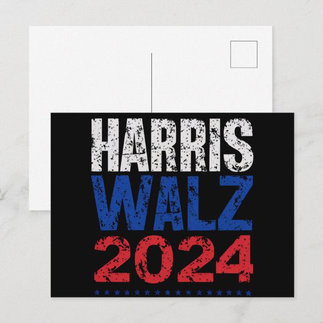 Postal Harris Waltz 2024 Elecciones Kamala Harris Tim Wal (Anverso / Reverso)