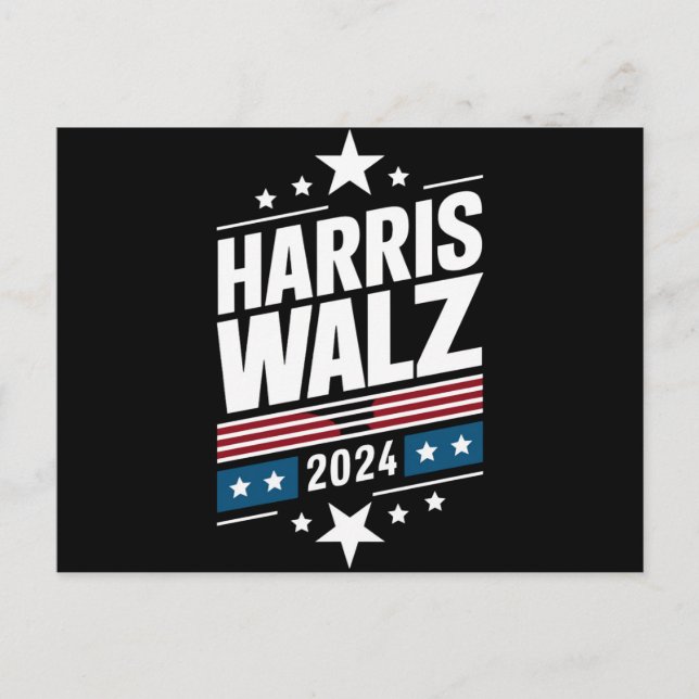 Postal Harris Waltz 2024 Kamala Harris Tim Waltz 2024 (Anverso)