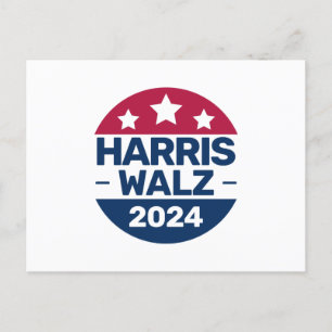 Postal Harris Walz 2024 Campaña por el Presidente Patriót