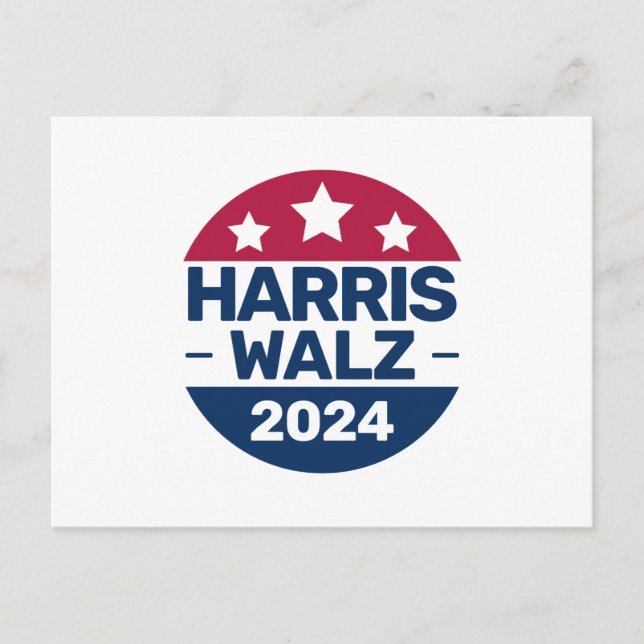 Postal Harris Walz 2024 Campaña por el Presidente Patriót (Anverso)