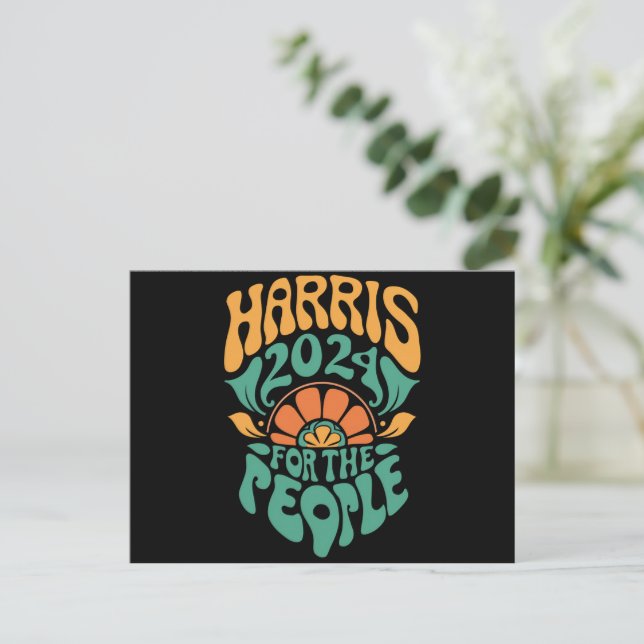 Postal Harris Walz 2024 Elección Presidenta Kamala Harris (Anverso de pie)
