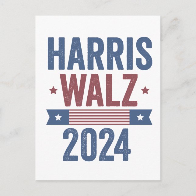 Postal Harris Walz 2024 Elecciones Kamala Tim Waltz Améri (Anverso)