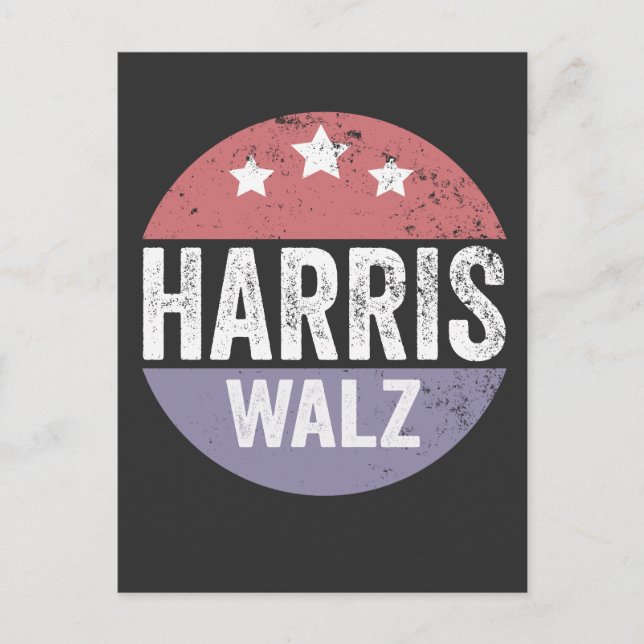 Postal Harris Walz 2024 Elecciones Kamala Tim Waltz Améri (Anverso)