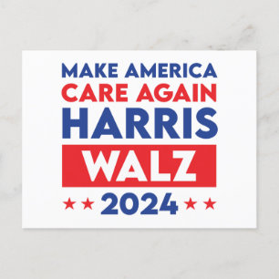 Postal Harris Walz 2024 hace que Estados Unidos vuelva a