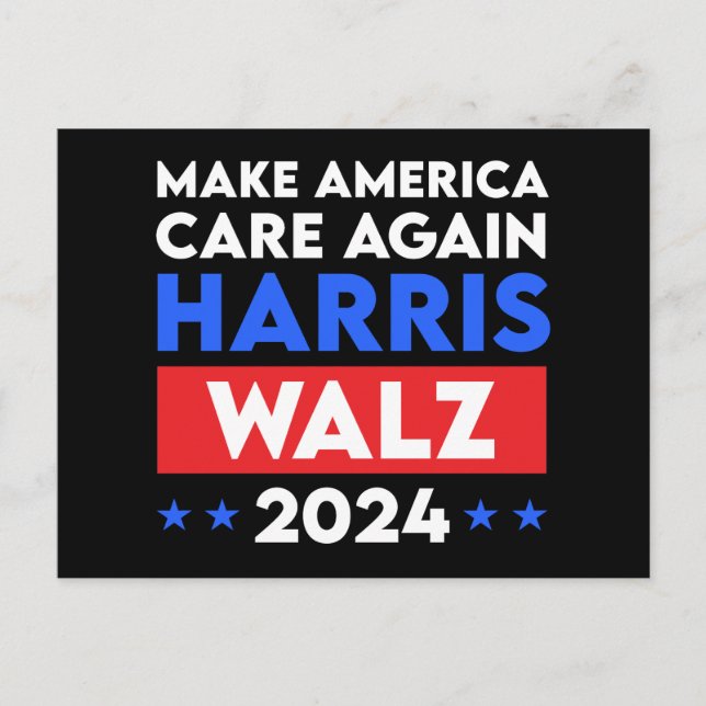Postal Harris Walz 2024 hace que Estados Unidos vuelva a  (Anverso)