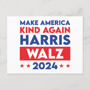 Postal Harris Walz 2024 hace que Estados Unidos vuelva a