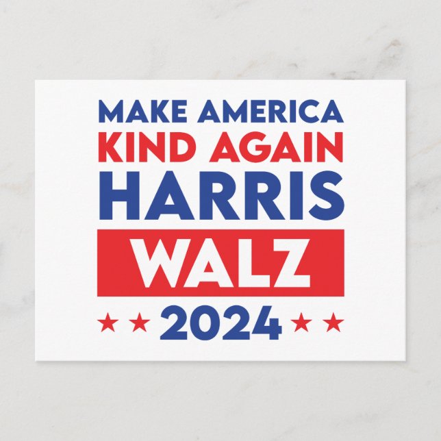 Postal Harris Walz 2024 hace que Estados Unidos vuelva a  (Anverso)