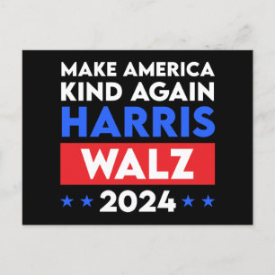 Postal Harris Walz 2024 hace que Estados Unidos vuelva a